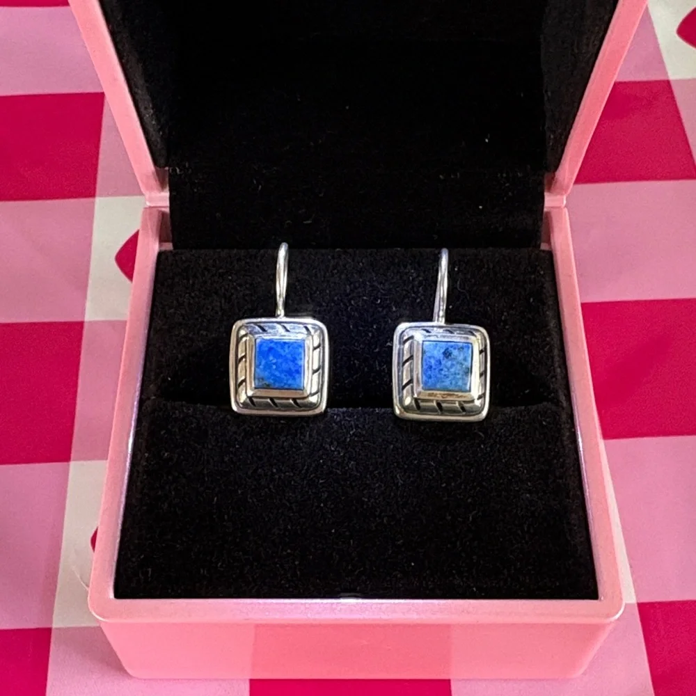 Vintage Lapis Sterling Silver 925 earrings